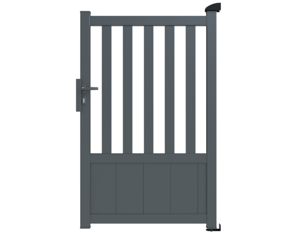 Portillon aluminium semi-ajouré anthracite HT 1m40