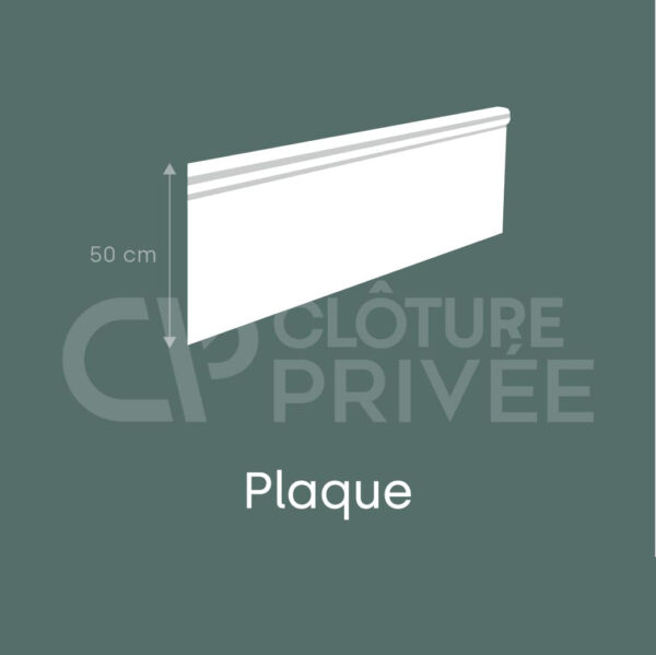 Plaque béton / soubassement 1/2 chaperon H. 50