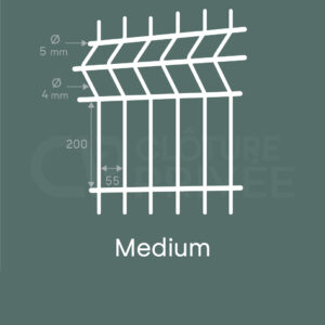 Grillage / Panneau Rigide Medium - LG 2m50 - 200x55 - fil 4/5 mm -